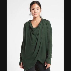 Athleta Deep Green Drape Hoodie